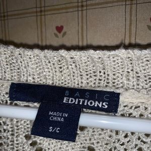 Basic Editions Sweaters - Cream Open Front Cardigan Basic Editions Sweaters - Cream Open Front Cardigan